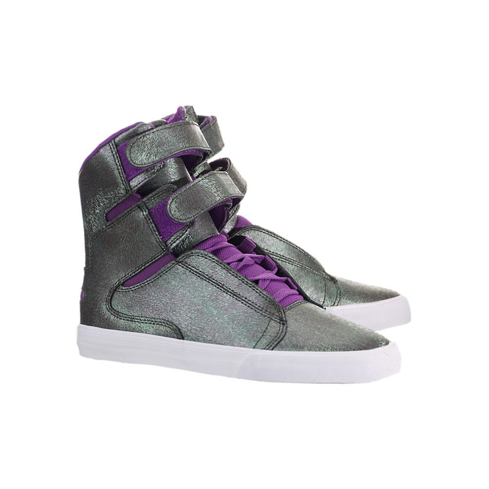 Baskets Montantes Supra Society II Violette Purple/Green-White Femme | HJF-64230160